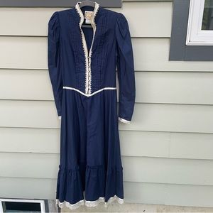 Gunne Sax Authentic Vintage Rare Boho Prairie Dress 13 Flawless